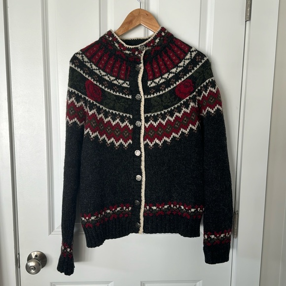 The Woolrich Woman Vintage Rose Wool Fair Isle Sweater - Picture 1 of 4